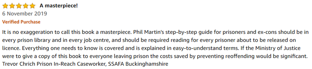 Review of GREAT JOB CRIMINAL RECORD Employment Book by Trevor Chrich SSAFA 