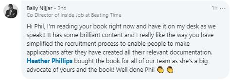 Bally Nijjar from Beating Time praises Phil Martin's book How To Get a GREAT JOB When You Have a CRIMINAL RECORD